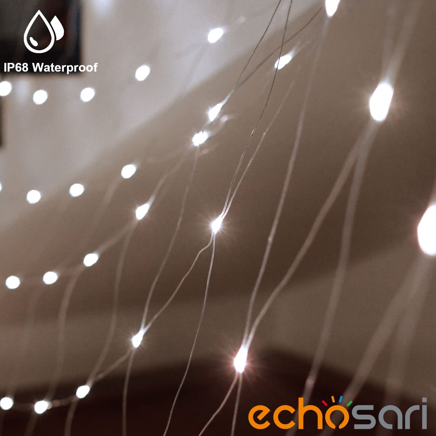 echosari 720 LED Net Lights 20ft x 13ft Large Size Bush Lights Plug in with Remote, IP68 Fully Waterproof Outdoor Net Light for Garden Backyard Wall Bush Trees Decor(Cool White)