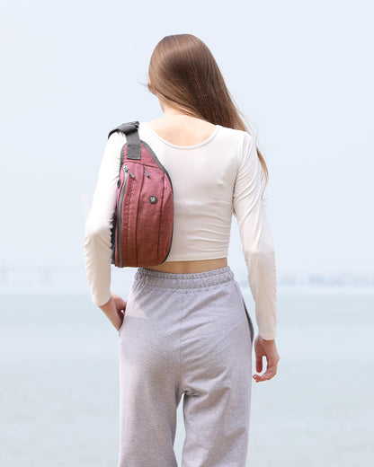 WATERFLY Fanny Pack for Men Women Water Resistant Large Hiking Waist Bag Pack for Running Walking Traveling (Light Red),16.5 x 4.3 x 6 inches,ONJ05