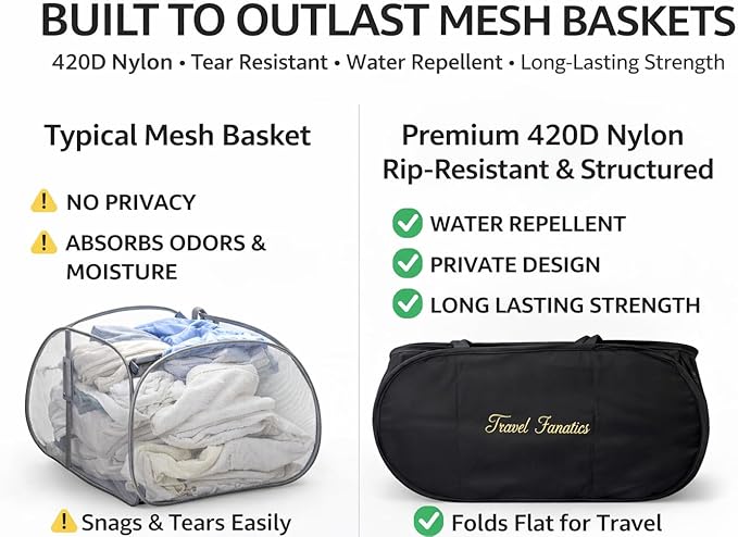 Travel Fanatics Collapsible Laundry Basket