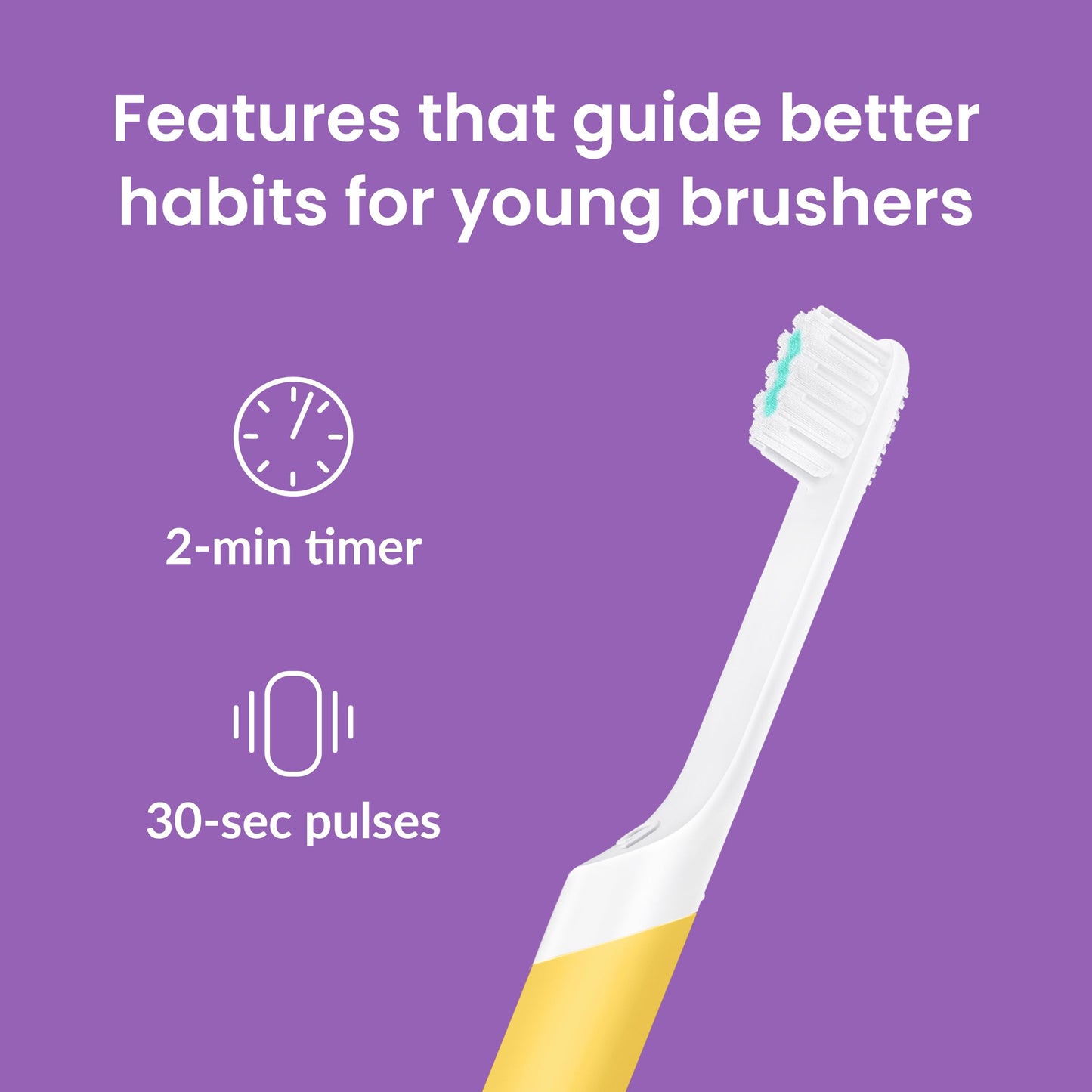 Quip Sonic Toothbrush for Kids with Timer - Includes Extra Brush Head and Travel Cover Mount - Electric, Soft Bristle Refill Head, Rubber Handle, 3 Month Battery Life - Travel Toothbrush - Blue