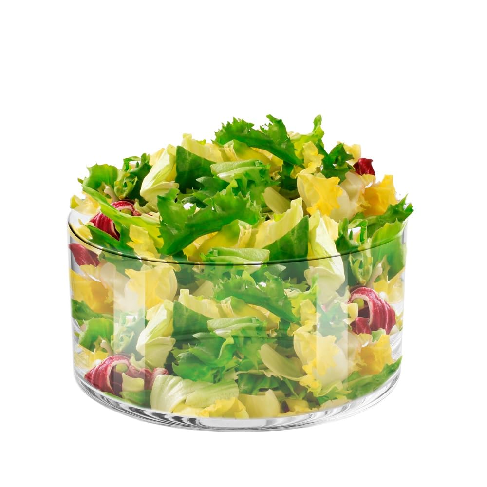 Krosno Decorative & Salad, Fruit Glass Bowl, 9.4", Glamour Collection, Mixing and Serving, Home Restaurants Parties, Fridge Safe, Candle Decoration, Made in Europe
