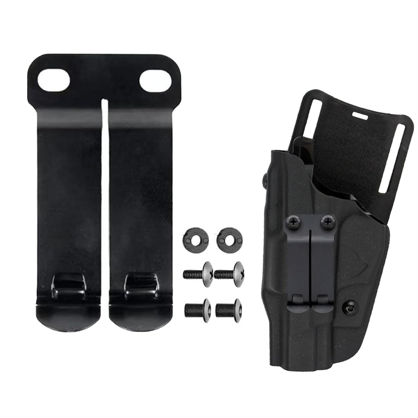 Metal Belt Clips for Kydex Knife Sheath, Pocket Belt Clips Kydex IWB/IWB Holster Clip Kit, Belt Knives Holster Clips Mounting Hardware Replacement Outdoor Knife Accessories (1)