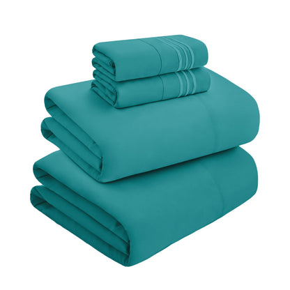 Mocassi Full Size 4-Piece Bed Sheet Set - 1800 Premium Hotel Quality Microfiber 18-24 Inches Extra Deep Pocket Fitted Sheet- Luxury Soft, Breathable, Wrinkle, and Fade Resistant, Teal