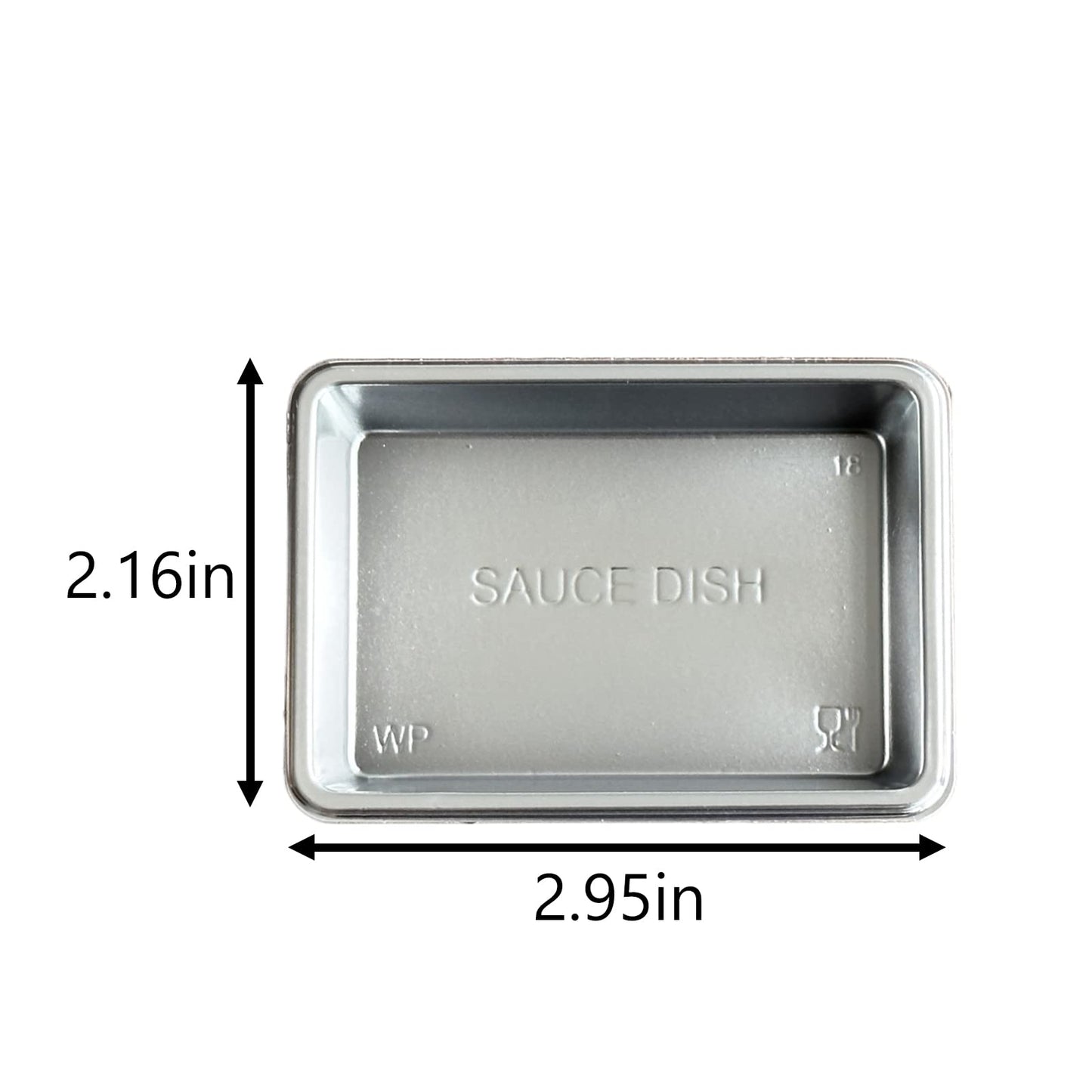 Xanadued 100 Pcs Plastic Disposable Sauce Dishes, Dipping Soy Sauce Seasoning Plate Bowls, Mini Condiment Appetizer Tray for Sushi Soy Mustard Vinegar Ketchup BBQ,Silver Rectangle