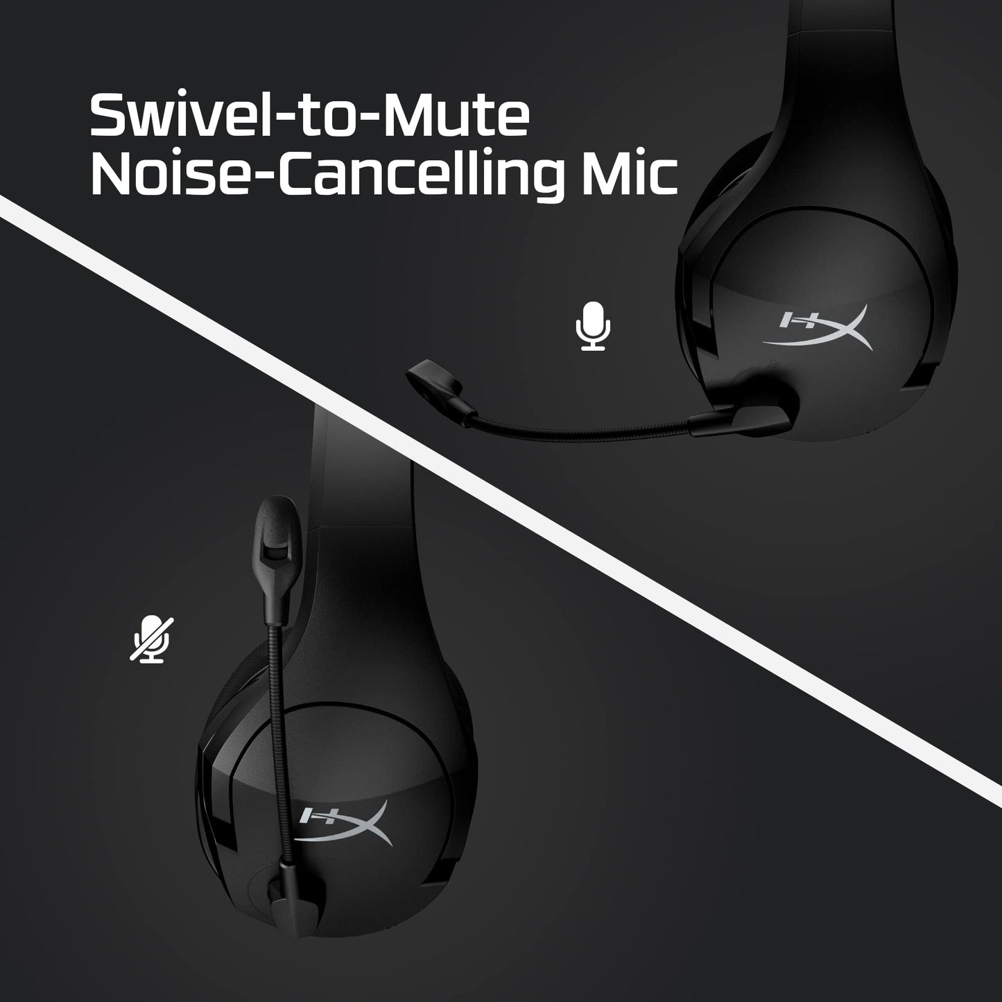 HyperX Cloud Stinger Core – Wireless Lightweight Gaming Headset, DTS Headphone:X spatial audio, Noise Cancelling Microphone, For PC, Black