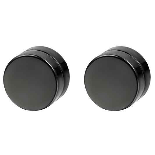 Rofusn Punk 10mm Stainless Steel Black Non-piercing Clip On Fake Cheater Stud Earrings for Men Women