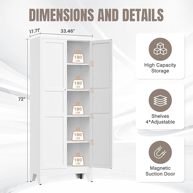 Yizosh Metal Pantry Cabinet,