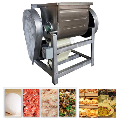 EQCOTWEA Commercial Dough Mixer, Electric Dough Mixing Machine,304 Stainless Steel Pizza Flour Dough Stand Mixer, Heavy Duty Flour Blender 1500W 30QT/15KG Kneading Capacity