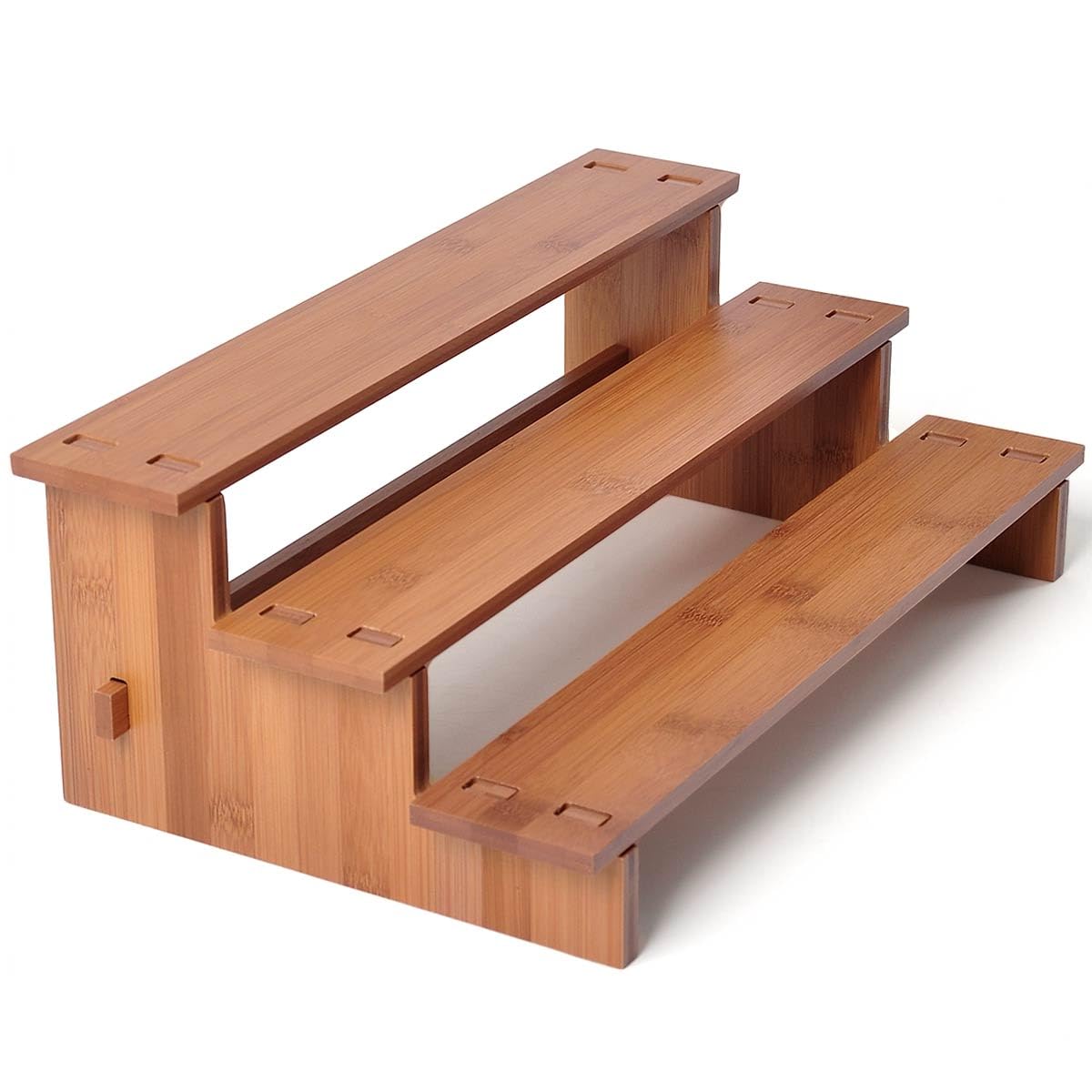 JinDoWin Cabinet Spice Organizer, Spice Organization for Cabinet, 3 Tier Spice Rack Organizer for Cabinet, Seasoning Organizer & Seasoning Rack, Kitchen Cabinet Organizer (1, Dark Bamboo)
