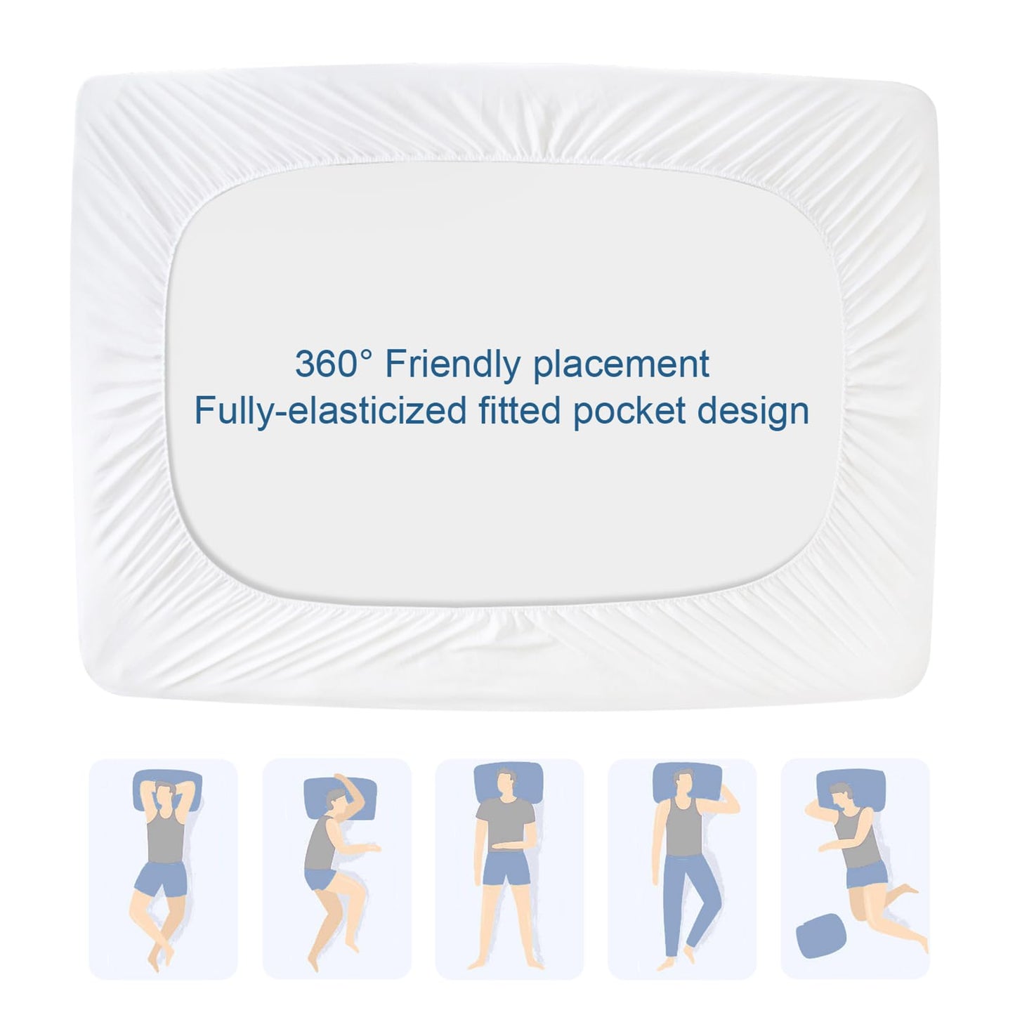 Full XL Mattress Protector Pad Waterproof Quilted, Breathable & Cooling Full XL Mattress Cover Fitted with Deep Pocket Up to 14", (White)
