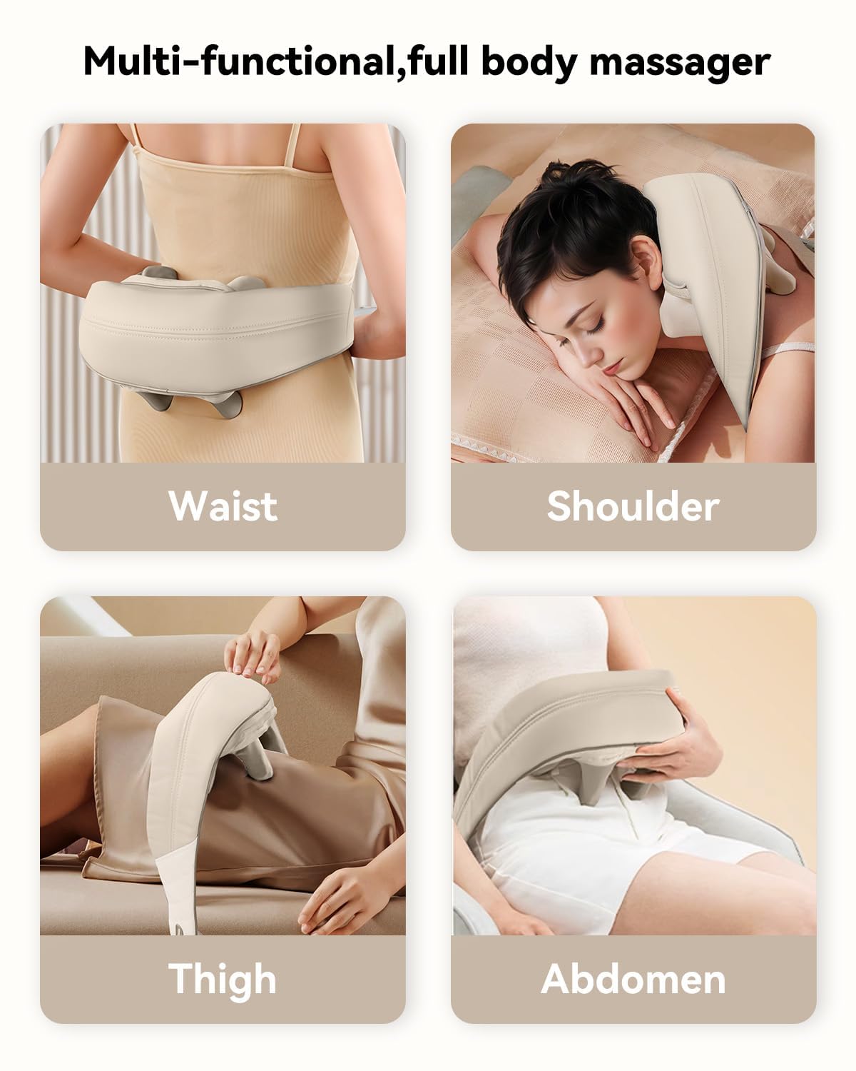 Snailax Cordless Neck Shoulder Massager with Heat for Pain Relief Deep Tissue, Upgarded 4D Kneading, Shiatsu Back Neck Massager Pillow for Neck, Shoulders Back, Gifts for Men Women Mom Dad