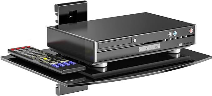 WALI Floating TV Shelf, 1 Tier Glass Projector Shelf