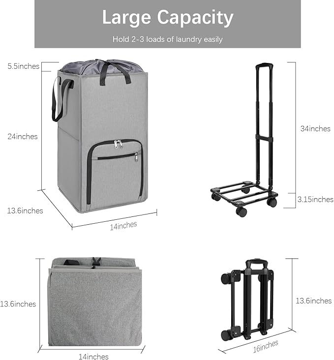 Bukere Rolling Laundry Hamper