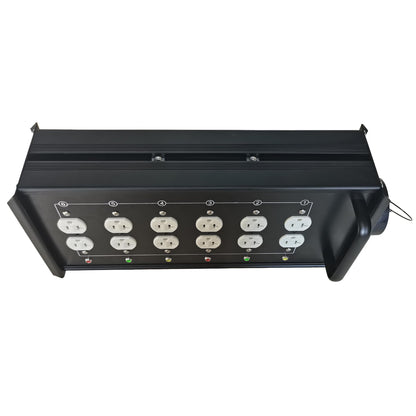 JUNMAN 6 Channel 19pin Socapex to 12 Edison Power Distro Distributor Box for Stage DJ Lighting Party Event Show