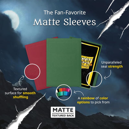 Arcane Tinmen ART11024 Sleeves: Dragon Shield Matte Jet (100) Standard Size 100pk-Jet, Black