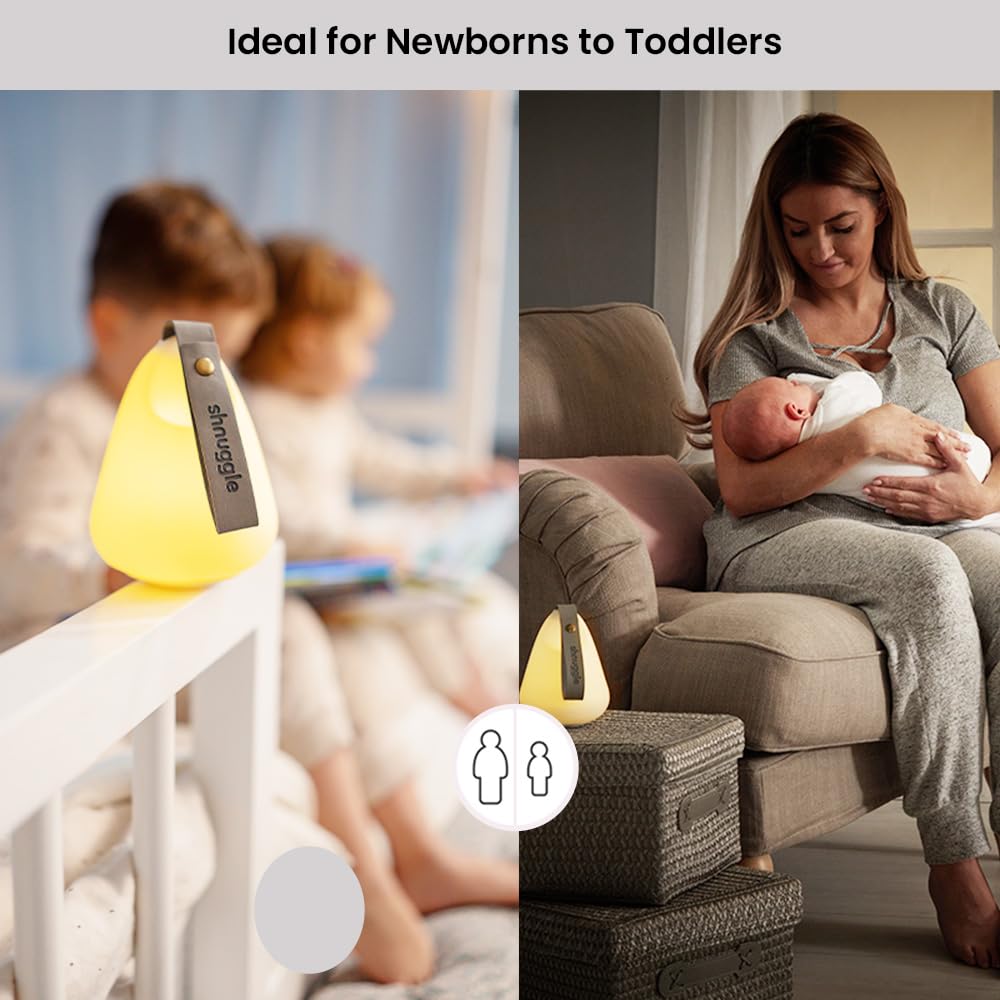 Shnuggle Moonlight Baby Night Light & Room Thermometer Dock | Rechargeable & Portable | Newborn Essentials Nightlight for Better Sleep & Comfort | Perfect Baby Gift