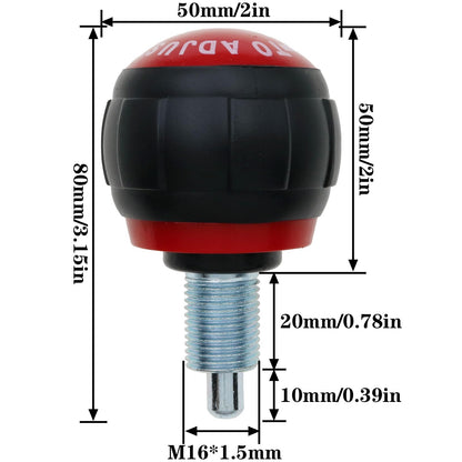 safycaby 1 PCS M16 Pop Pull Pin Knob Pull Pin Spring Knob Replacement Parts for Home Exercise Bike Height Adjustment Screw Equipment Red