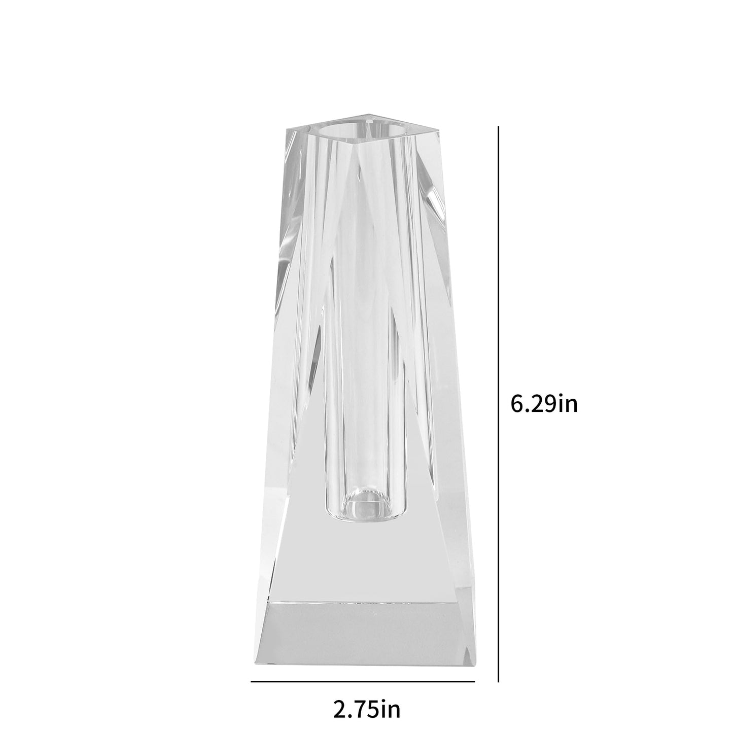 Kitcom Small Crystal Flower/Bud Vase 6.3Inch, Elegant Floral Display for Home & Weddings, Comes with Gift Box