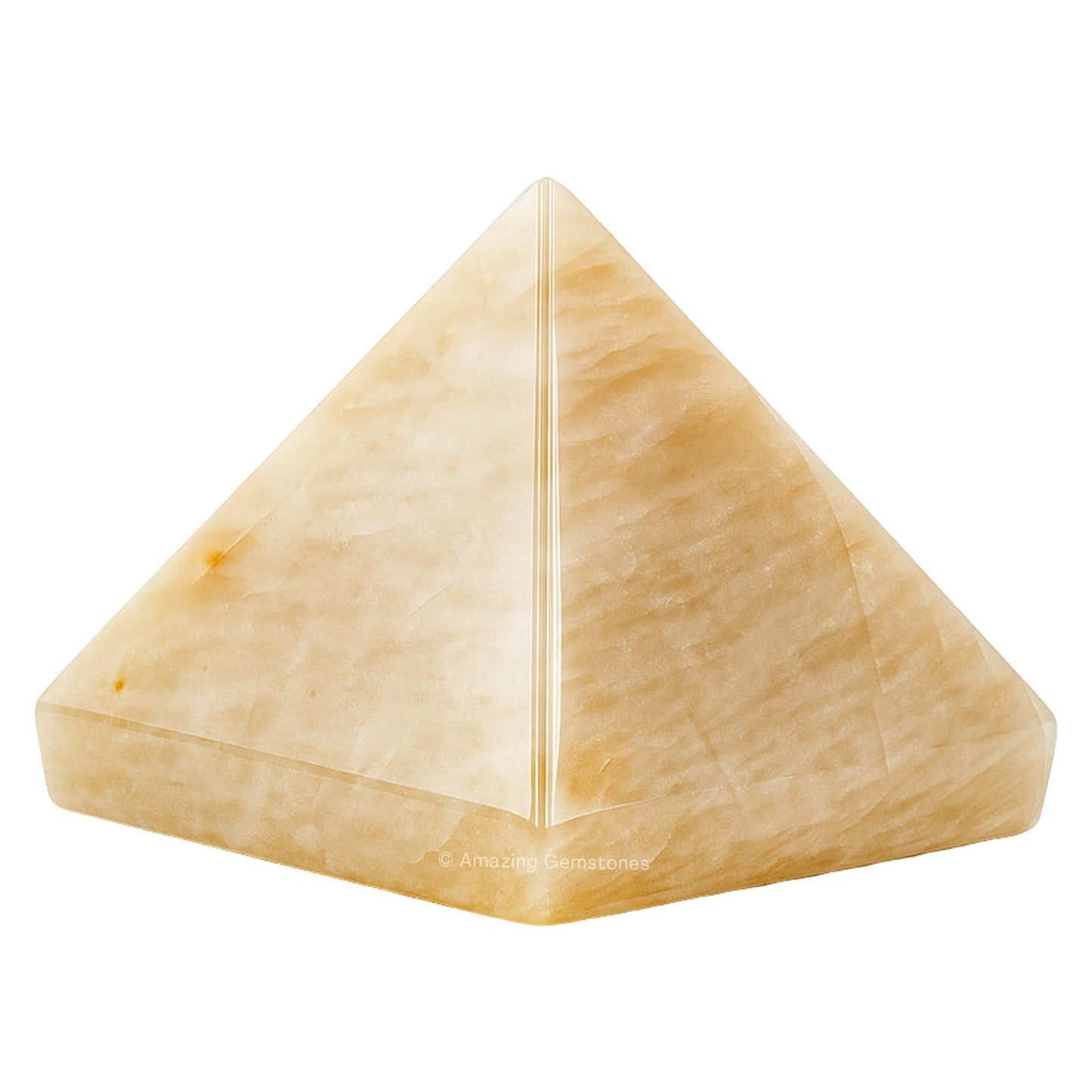 Amazing Gemstone Cream Moonstone Pyramid Crystal Healing Stones - 1.5" Great Pyramid Figurine of Natural Stone Pyramid for Meditation, Reiki, Chakra Balancing and Crystal Pyramids Grid