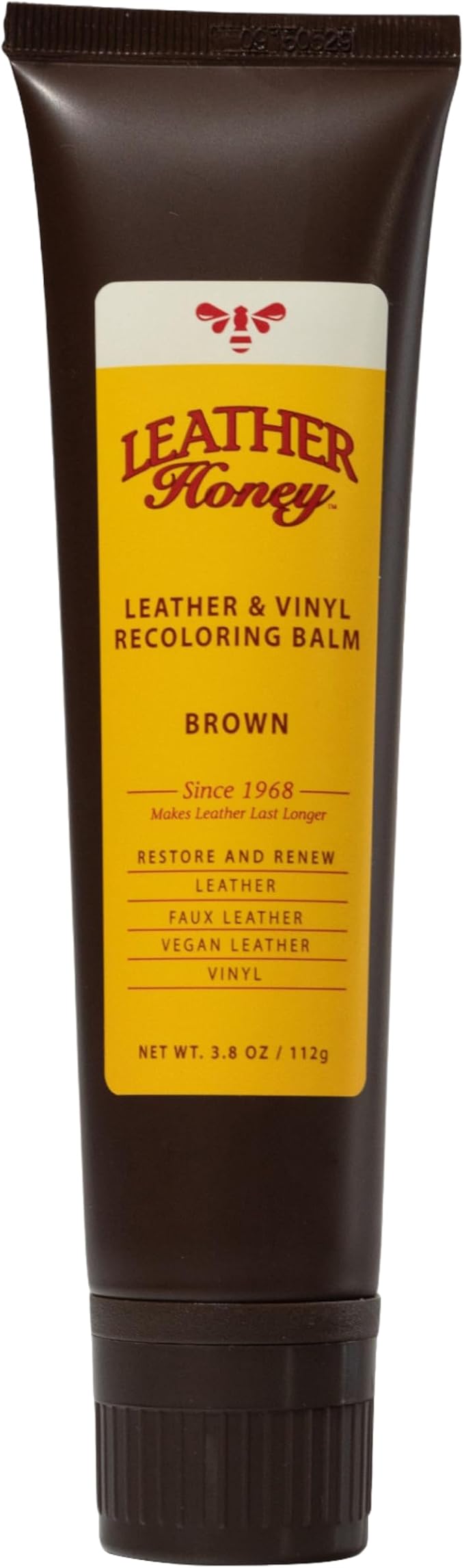 Leather Honey Brown Recoloring Balm: Color Restorer and Scratch/Scuff Remover