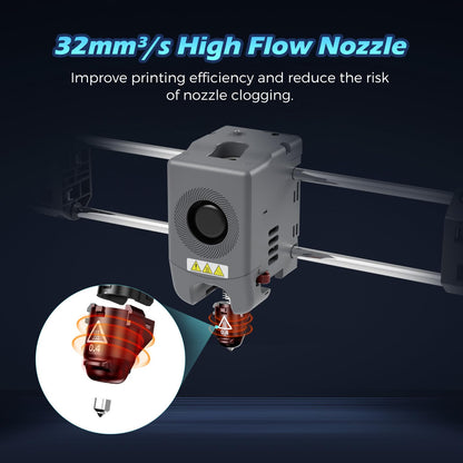 FLASHFORGE Adventurer 5M Pro Nozzle, 0.4mm 280℃ High Flow 32mm³/s Nozzle for Stable High-Speed Printing, Adventurer 5M Hotend, 3S Quick-Detachable Nozzle