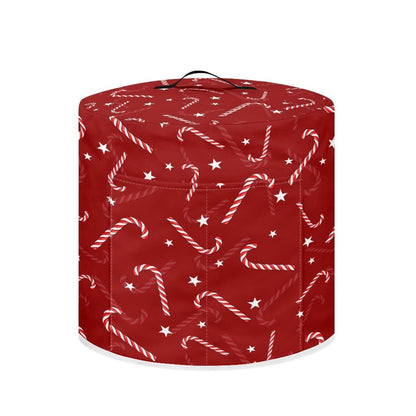 Tutolipy Candy Cane Kitchen Appliance Covers with Top Handle Christmas Air Fryer Cover 6 Quart Red Xmas Decor Pressure Cooker Protectors with Pocket