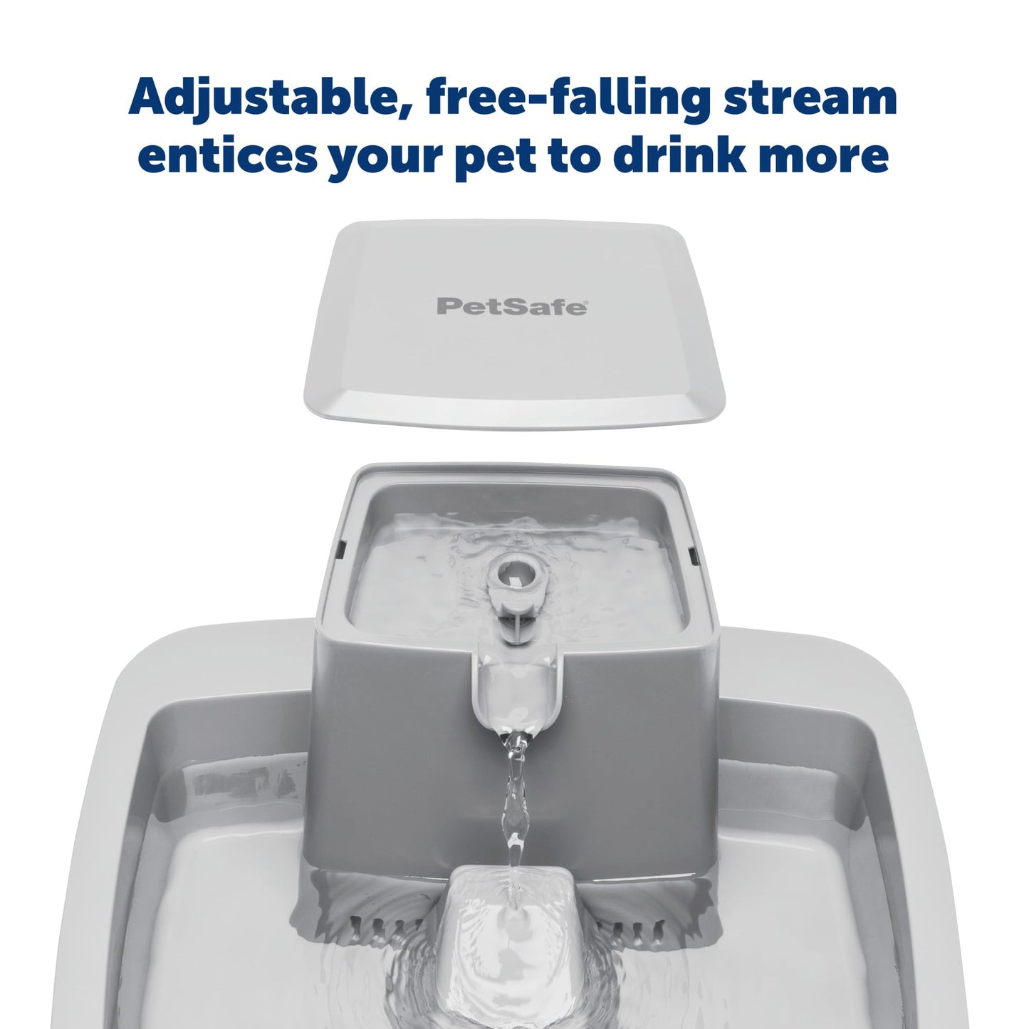 PetSafe Oasys 1 Gallon (128 Ounce) Medium Pet Fountain - Cat or Medium Breed Dog Water Fountain - Dishwasher Safe Filtered Water Dispenser with Flow Control - Filters Included - Easy to Clean