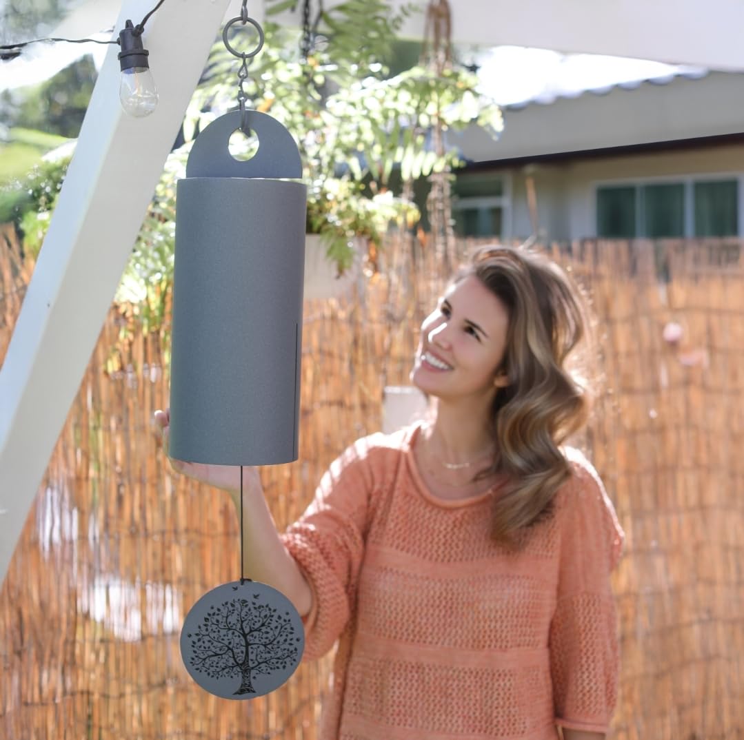 THE WIND CHIME CO 36" Extra-Large Serenity Bell Parameter Unique Serenity Bell with Deep Resonance Metal Cylinder Wind Chimes Outdoor Windbell Deep Tone Garden Decor Sympathy Gift Home Decoration