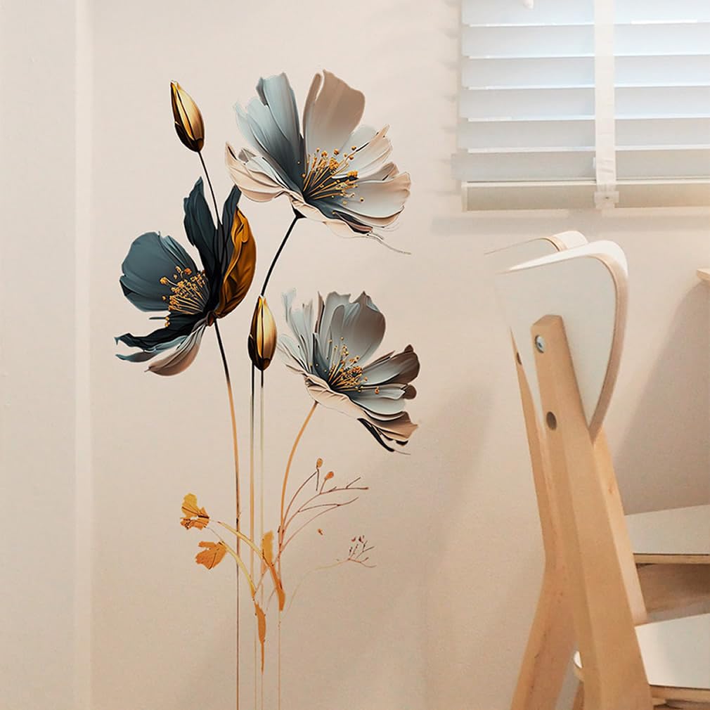 CNUSER 3D Wall Stickers DIY Flower Wall Decal Removable Waterproof Wall Art Decor for Bedroom Living Room Offices Home Decoration (Floral)