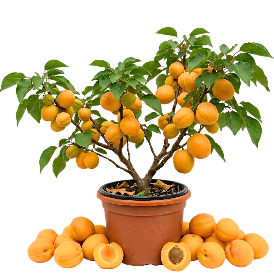 Apricot Tree Plant Live for Planting, Edible Fruit Tree, 2–3 Feet Tall in 3 Gallon Pot, Ready for Outdoor Garden, No Ship to CA