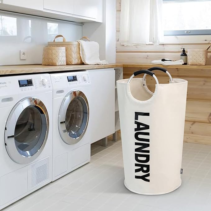DOKEHOM 125L X-Large Laundry Basket, Collapsible Laundry Bag, Freestanding Tall