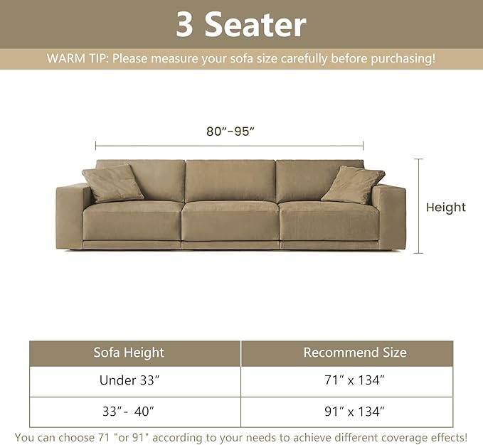 MYSKY HOME Couch Covers for Sofa, Dog Couch Cover Protector, Dark Grey Lines