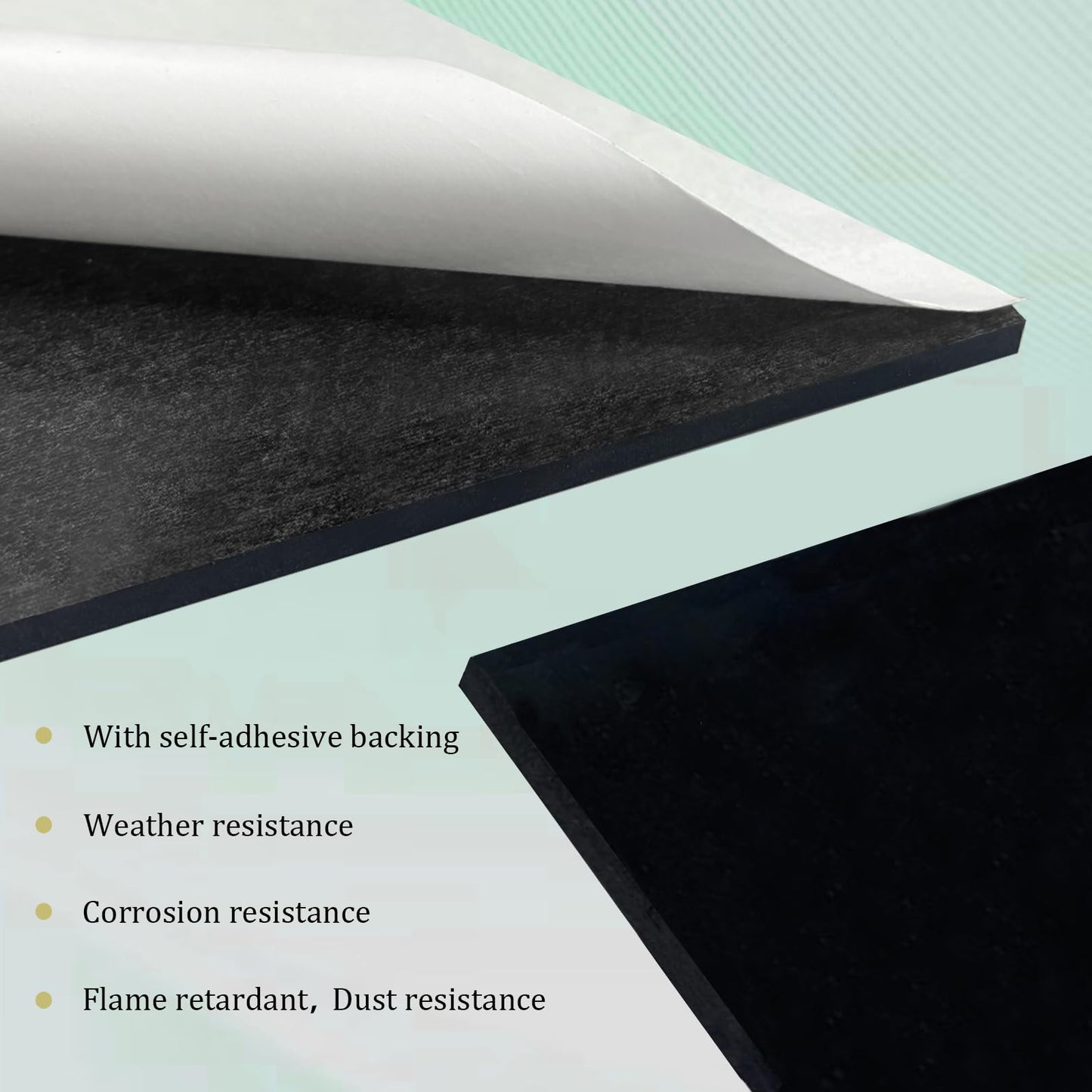 4 Pieces Neoprene Rubber Pads with Adhesive Backing 1/4 in Thick x 4 in x 4 in, Anti Vibration Pads, Rubber Block for Anti-Slip, Shock Absorption, Protection