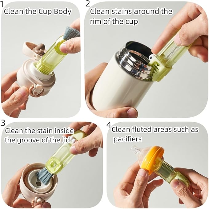 4-in-1 Bottle Cleaning Brush Set, Home Kitchen Crevice Cleaning Tools