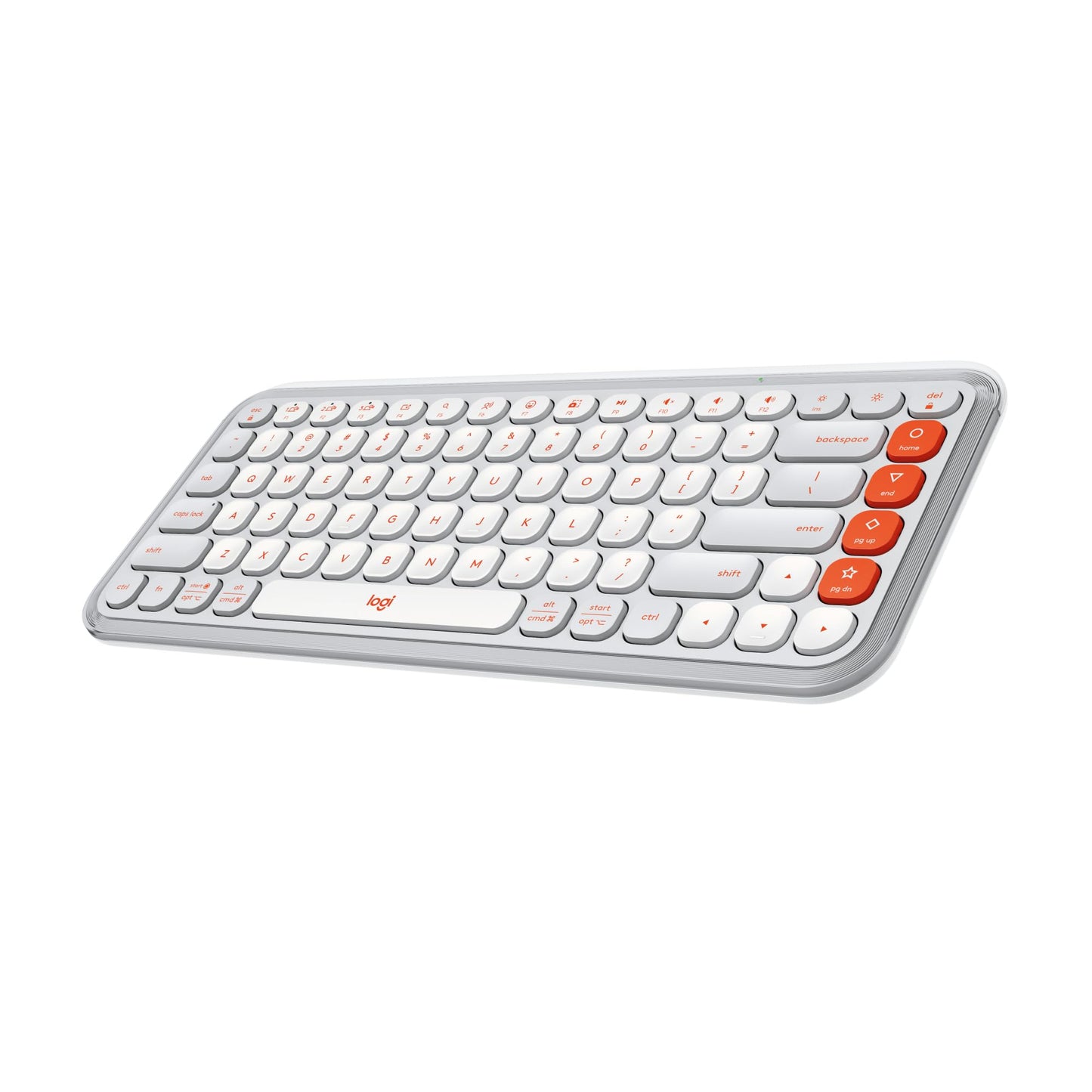 Logitech POP ICON Keys Wireless Bluetooth Keyboard, Comfortable Typing, Programmable Keys, Easy-Switch Between up to 3 Devices, for Laptop, Tablet, PC – Rose and Off-White