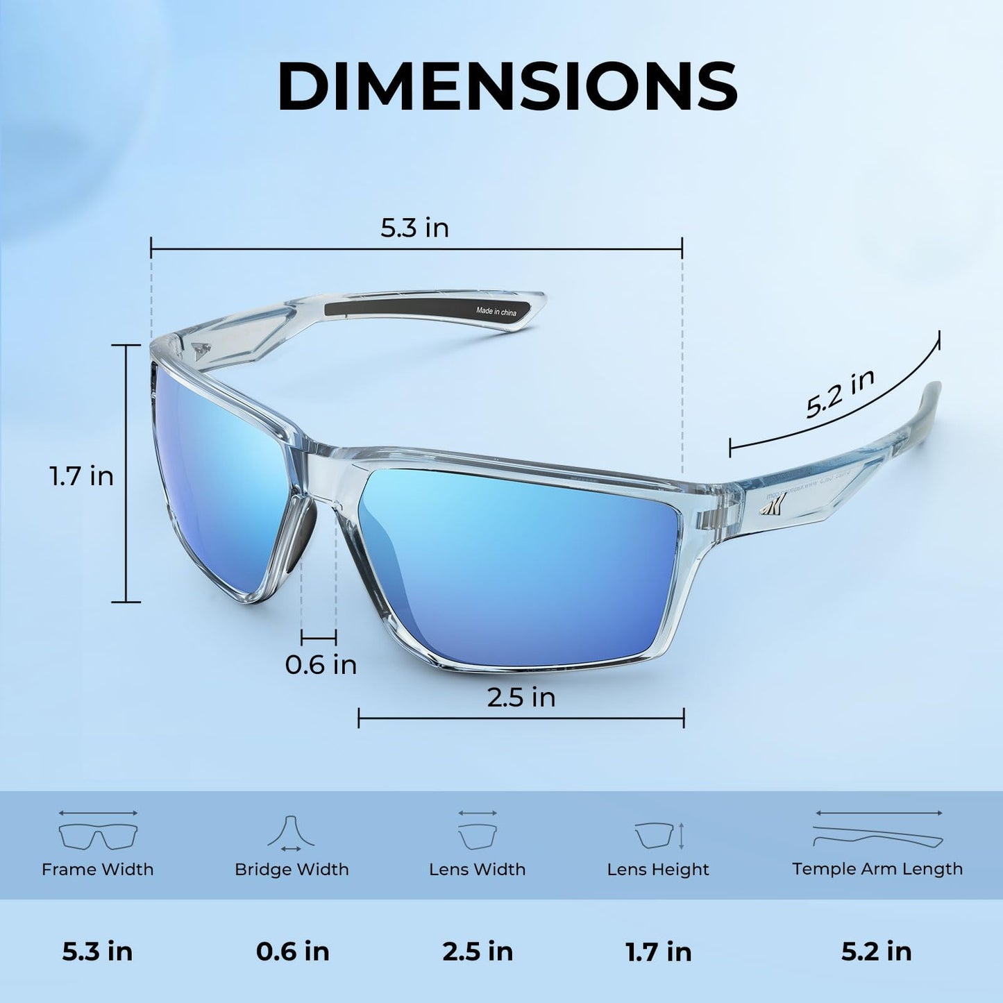 KastKing Osage Polarized Sport Sunglasses for Men and Women, Ideal for Driving Fishing Cycling Running, UV Protection