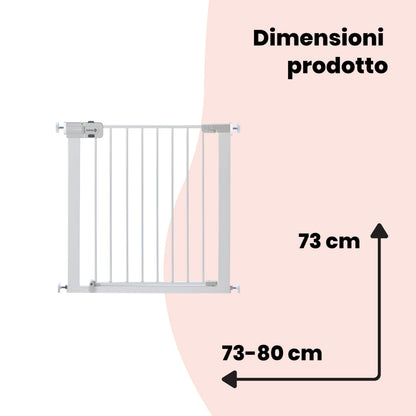 Safety 1st SecureTech Metal Gate, Pressure Fit Safety Gate, Baby Gate for Stairs and Doors, for Widths 73 to 80 cm, extendable up to 136 cm with extensions sold separately, Metal White