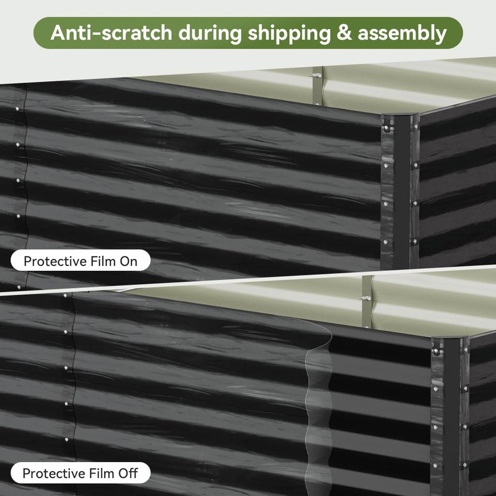 COMHOMA 2 Pack Galvanized Raised Garden Bed,6x3x2ft Large Metal Planter Box for Outdoor Vegetables,Corrugated Steel Herbed Plants Container,Extra Deep Gardeners Kits with Open Bottom