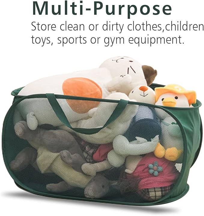 Pop Up Laundry Hamper, Collapsible Horizontal Baskets