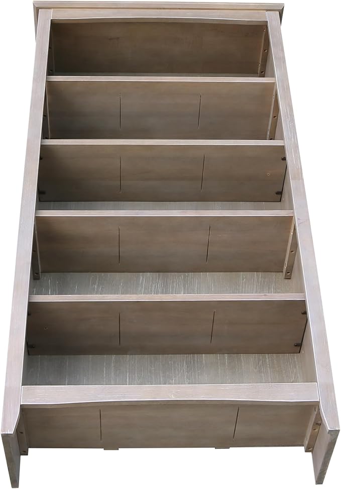 Shaker Solid Wood Bookcase, Washed Gray Taupe