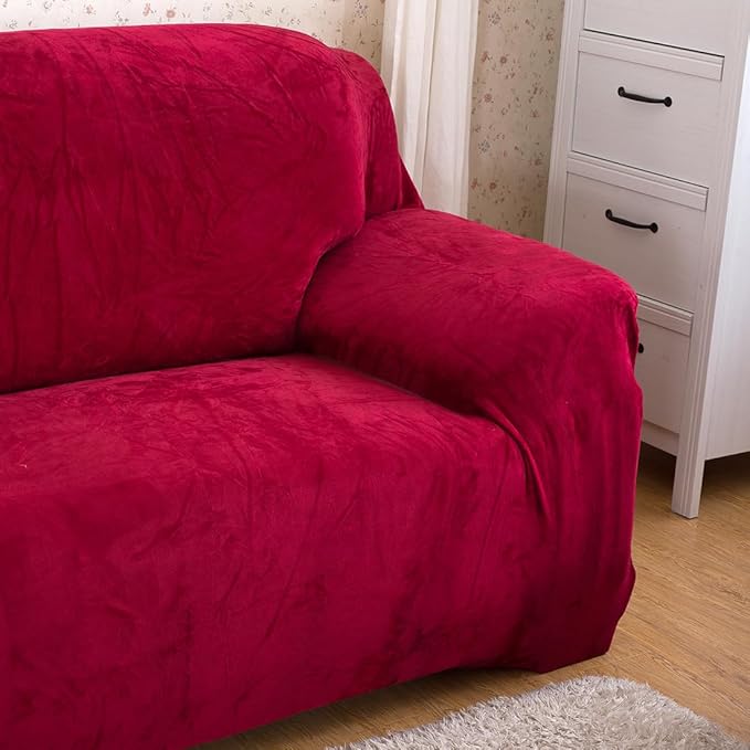 vctops 1-Piece Velvet Plush Stretch Chair Sofa Slipcover Soft Fuzzy Fluffy