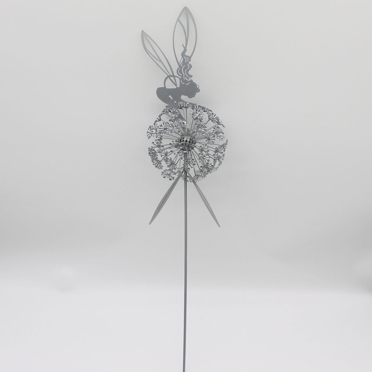 Fcteap Flower Fairy Dancing with Dandelion Garden Art Sculpture Stainless Steel Statue Christmas Halloween Decoration for Outdoor Yard Courtyard Lawn Patio Metal Ornaments (Hurdle)