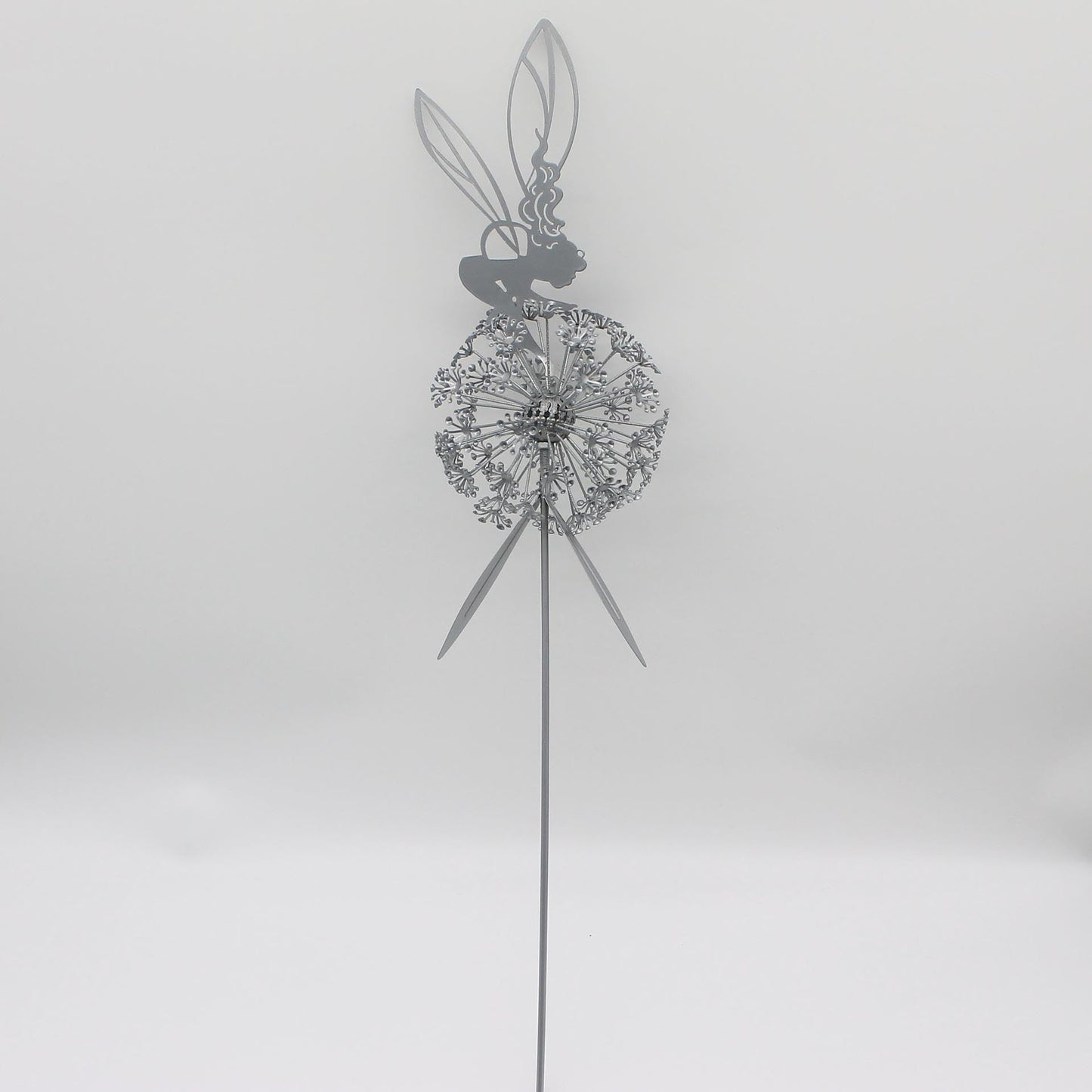 Fcteap Flower Fairy Dancing with Dandelion Garden Art Sculpture Stainless Steel Statue Christmas Halloween Decoration for Outdoor Yard Courtyard Lawn Patio Metal Ornaments (Hurdle)