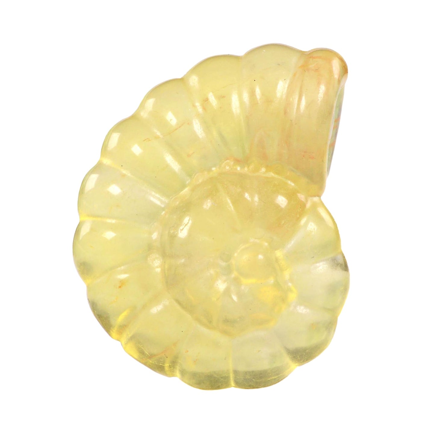 Justinstones Natural Gemstone Yellow Fluorite Carved Nautilus Shaped Statue Jewelry Making Rock Collection Stone Crafts