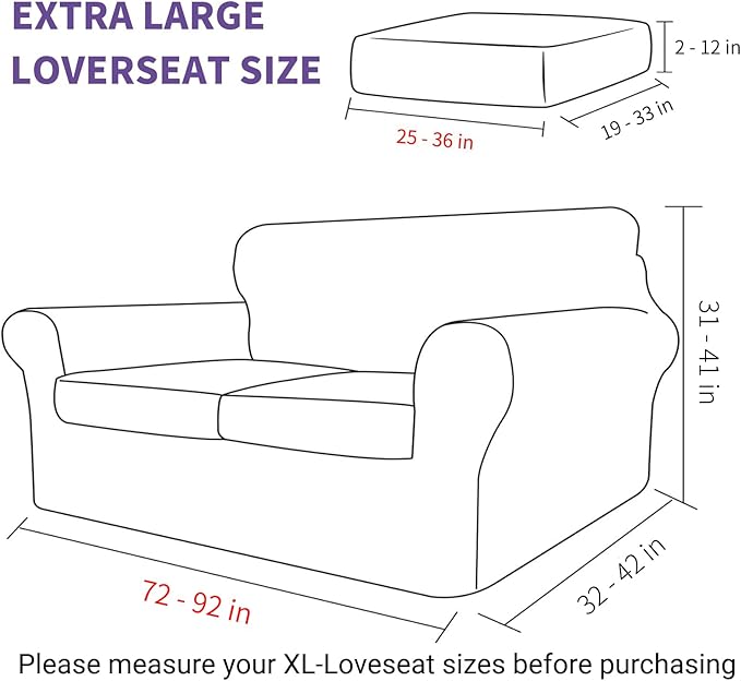 ZNSAYOTX Oversized Velvet 3 Piece Couch Cover
