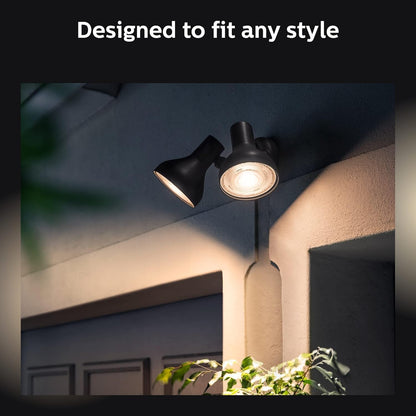 PHILIPS Hue Smart 100W PAR38 LED Bulb, 2 Pack, White & Color Ambiance Color-Changing Light, 1300LM, E26, Outdoor Light Bulbs, Control with Hue App, Works with Alexa, Google Assistant and Apple Homekit