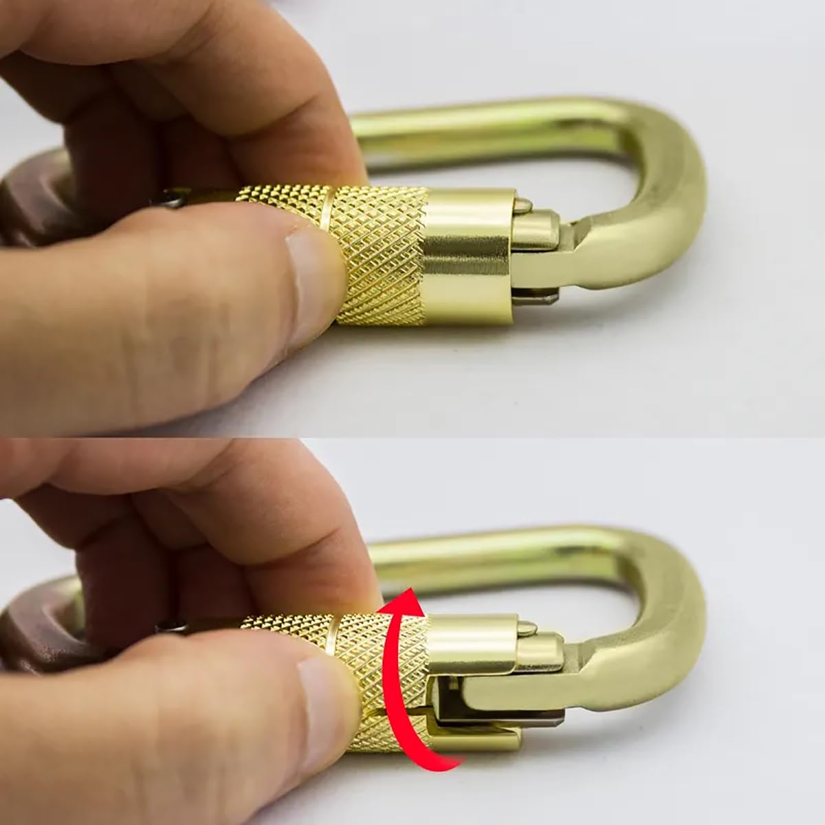 Auto Locking Carabiner 30KN=6500lbs Heavy Duty Large Clip Climbing Carabiner Twist Lock Carabiners for Rock Climbing, Camping, Gym,Rescue (CE Rated,D Shape),Silver
