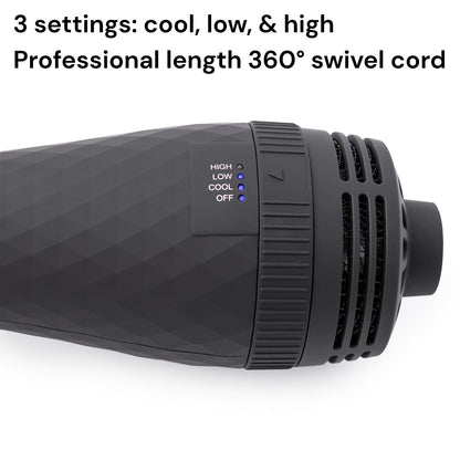 L'ANGE HAIR Le Volume 2-in-1 Titanium Blow Dryer Brush | Hot Air Brush for Hair Drying & Styling | Ionic Oval Barrel for Smooth, Frizz-Free Volume | (Blush – 75mm)