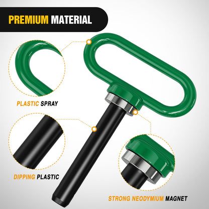 Nilight 5/8 Inch Diameter Heavy Duty Ultra Strong Neodymium Magnet Trailer Hitch Pin Green for Lawn Mower, Tractor, Towing Cargo, ATV Trailer