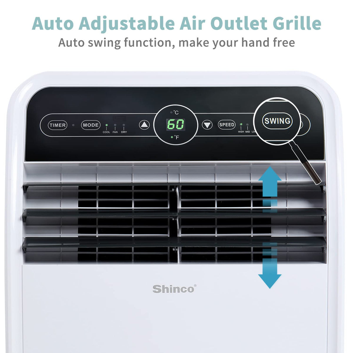 Shinco 12,000 BTU Portable Air Conditioner, Portable AC Unit with Built-in Cool, Dehumidifier&Fan Modes for Room up to 450 sq.ft, with Remote Control, 24 Hour Timer, Installation Kit